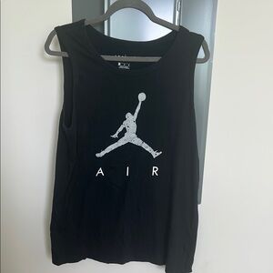 Jordan Black Tank Top with Red Logo